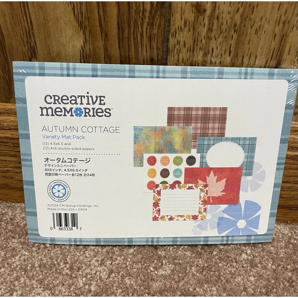 Creative Memories Autumn Cottage Variety Mat Pack 12 4.5x6.5 12 Double Sided 4x6